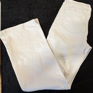 CAbi Women’s Trouser White Denim Jeans Size 4 Bootcut Minimalist Style